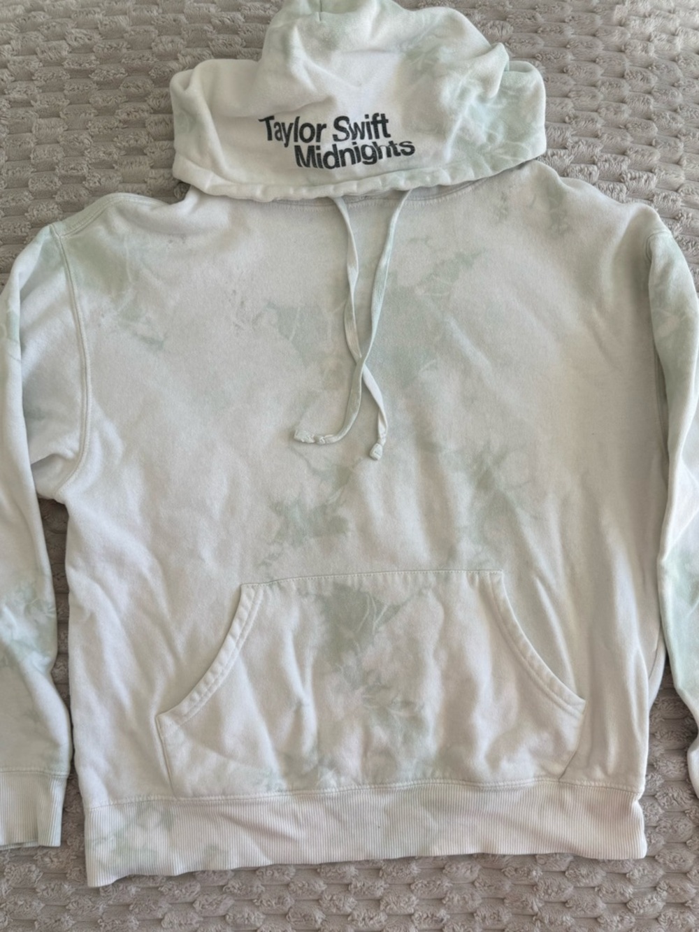 Taylor Swift Light Green & White Tie-Dye Cowl Neck Hoodie